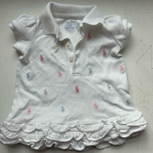 Ralph Lauren White Polo Dress with Embroidered Ponies